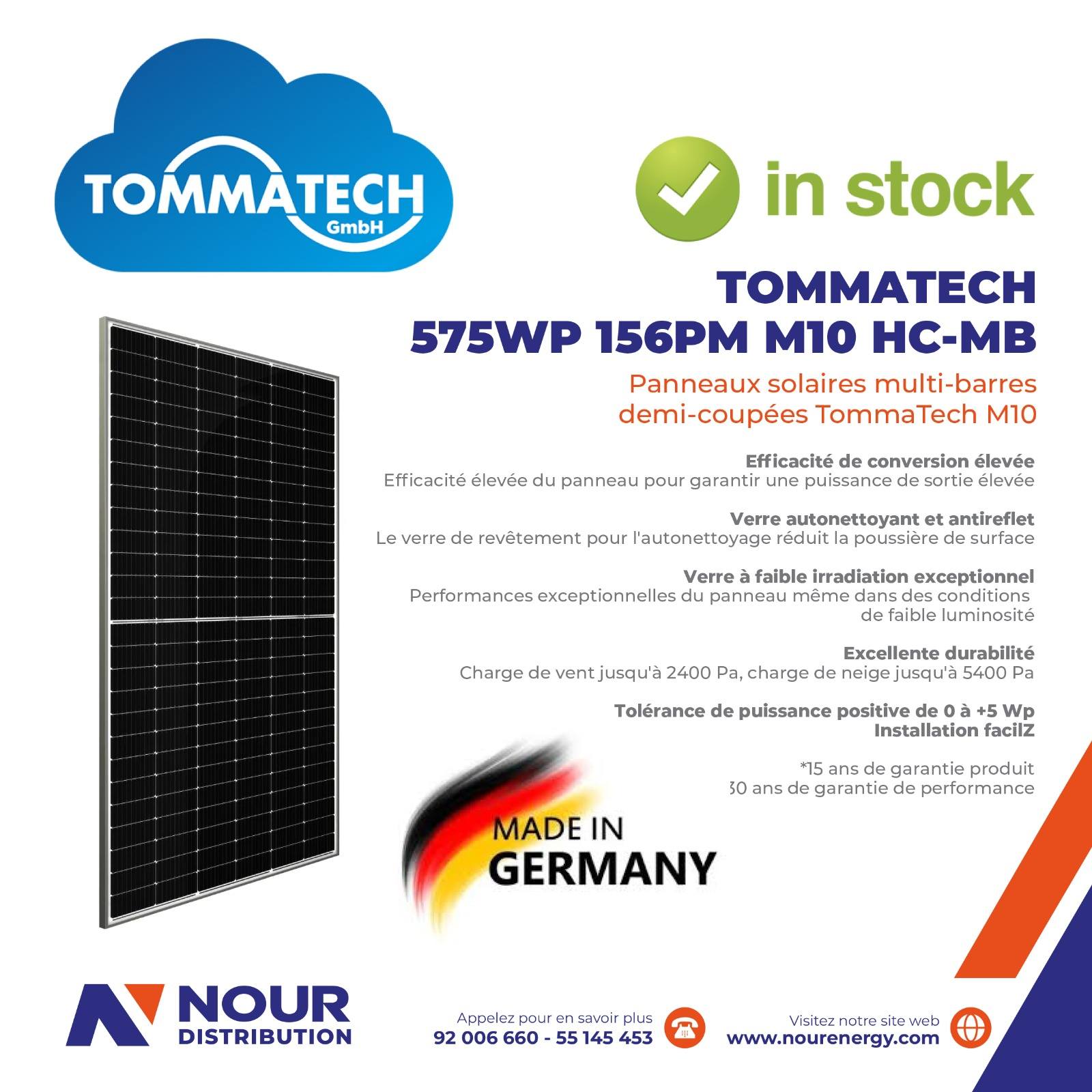 TommaTech 575Wp 156PM M10 HC-MB Solar Panel