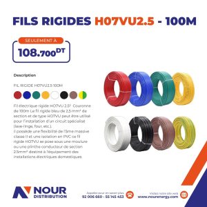 H07VU 2.5mm² Rigid Electrical Wire (100M)